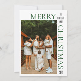 Festividades Cartão de Natal Merry Verde Moderno