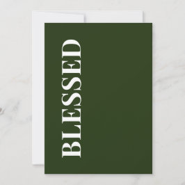Festividades Cartão de Natal Minimal BLESSED | Verde Floresta