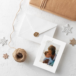 Festividades Cartão de Natal Minimalista Alegre com Letra à Mão