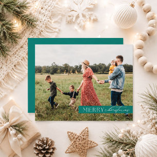 Festividades Cartão de Natal Minimalista com Foto da Família Mo