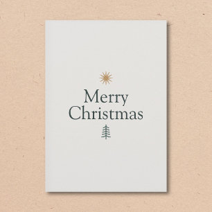 Festividades Cartão de Natal Minimalista Estrela & Árvore