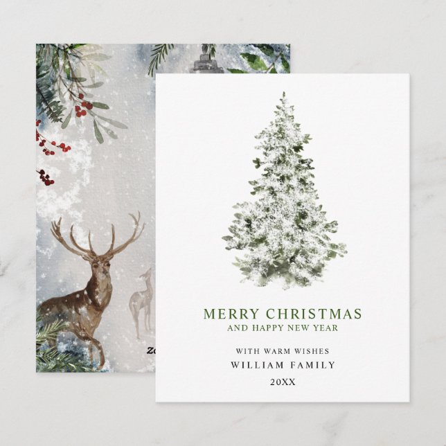 Festividades Cartão de Natal Minimalista Feliz Natal (Frente/Verso)