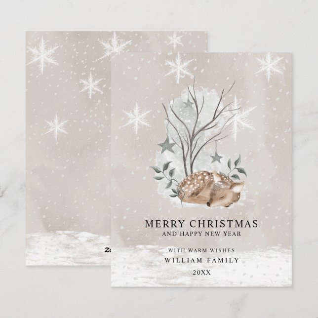 Festividades Cartão de Natal Minimalista Feliz Natal (Frente/Verso)