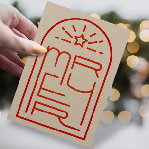 Festividades Cartão de Natal Mínimo de Arca Moderna de feliz