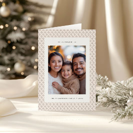 Festividades Cartão de Natal Mínimo de Castanho e Neve Branco