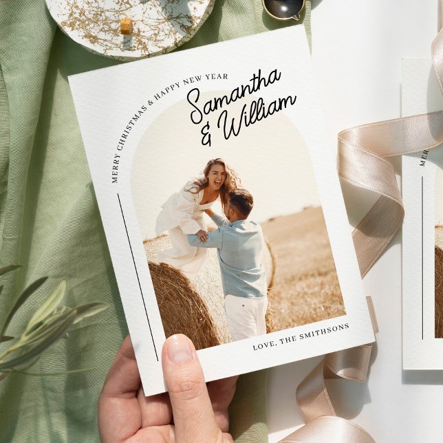 Festividades Cartão de Natal Mínimo de Foto do Boho Arch (Criador carregado)