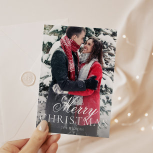 Festividades Cartão de Natal Mínimo de Foto Moderno da Tendy