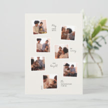 Cartão de Natal mínimo de sete fotos