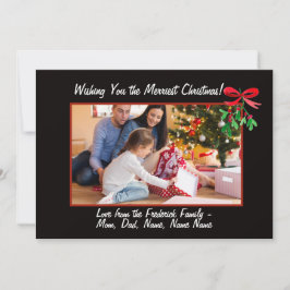 Festividades Cartão de Natal Mistletox/Black Frame/ Photo