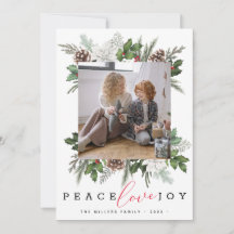 Cartão de Natal Moderno 1 Foto Quadro de Inverno F