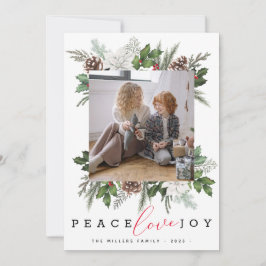 Festividades Cartão de Natal Moderno 1 Foto Quadro de Inverno F