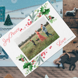 Festividades Cartão de Natal Moderno Alegria Paz Amor Fotog