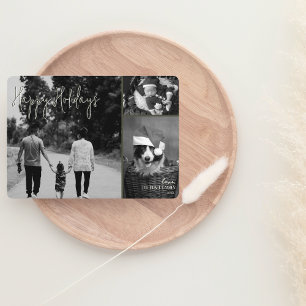 Festividades Cartão de Natal Moderno   Colagem Olive Trendy