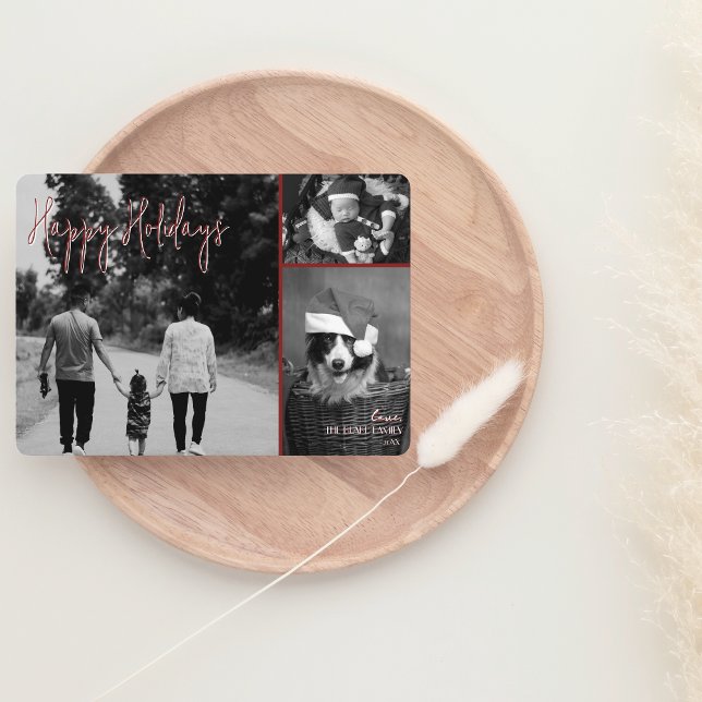 Festividades Cartão de Natal Moderno | Colagem Red Trendy (Criador carregado)