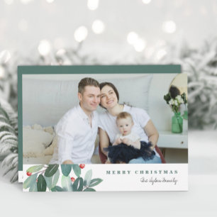 Festividades Cartão de Natal Moderno com Aquarela