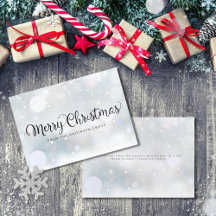 Cartão de Natal Moderno com Flocos de Neve para Es