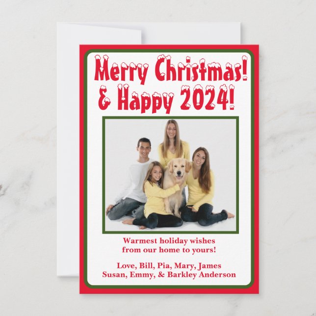 Festividades Cartão de Natal Moderno com Foto (Frente)