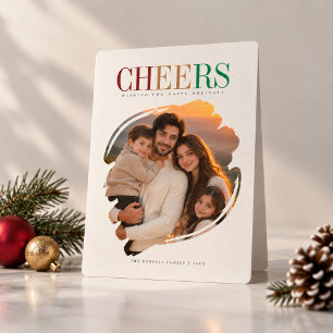 Festividades Cartão de Natal Moderno com Foto da Família Recort