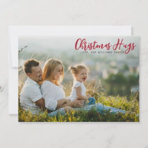 Festividades Cartão de Natal Moderno com Foto de Abraços - Plan