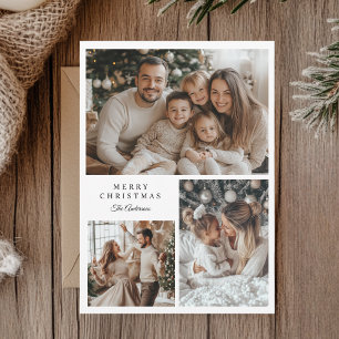 Festividades Cartão de Natal Moderno com Várias Fotos   Família