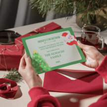 cartão de natal moderno da família pinheiro de san
