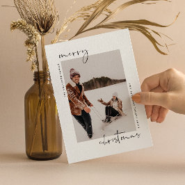 Festividades Cartão de Natal Moderno Minimalista com Foto