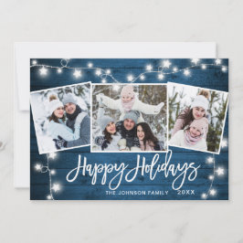 Festividades Cartão de Natal Moderno Rústico 3 FOTOS