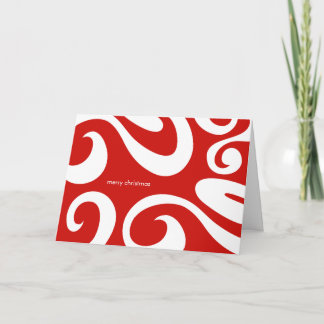 Festividades Cartão de Natal Moderno - Vermelho e Branco