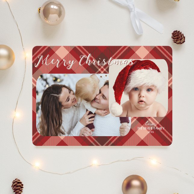 Festividades Cartão de Natal Moderno | Xadrez tradicional - Fot (Criador carregado)