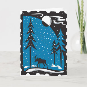 Festividades Cartão de Natal Moose