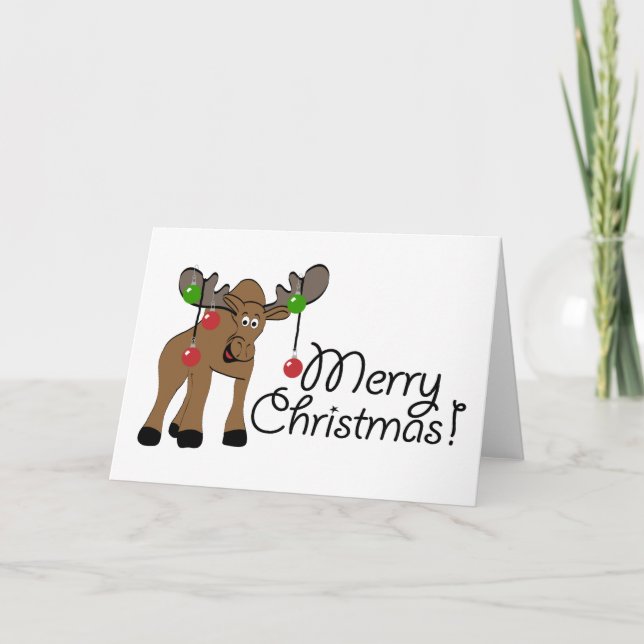 Festividades Cartão de Natal Moose (Frente)