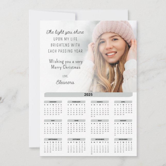 Festividades Cartão de Natal Motivacional de Foto para Calendár (Frente)