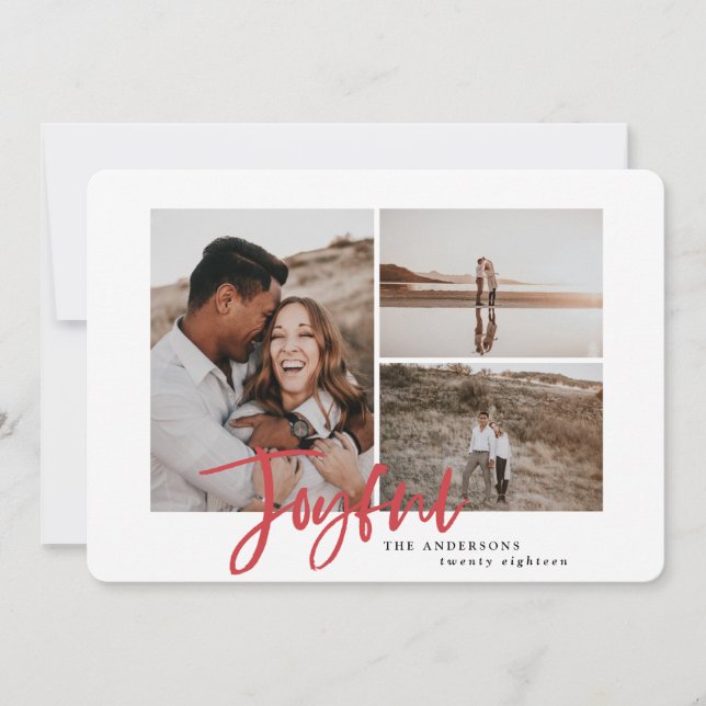 Festividades Cartão de Natal multifoto alegre (Frente)