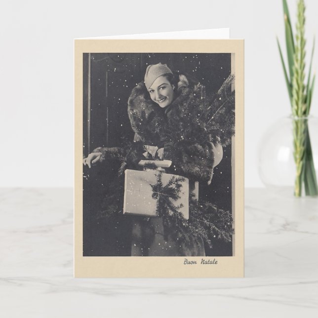 Festividades Cartão de Natal Nacional do Buon Italiano Retroati (Frente)