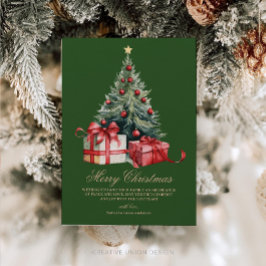 Festividades Cartão de Natal Não Fotográfico da Árvore de Natal