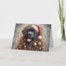 Cartão de Natal Newfie Férias