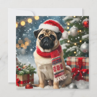 Festividades Cartão de Natal Norman T Pug