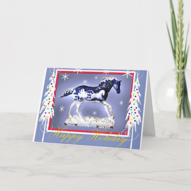 Festividades cartão de natal noturno do inverno (Frente)