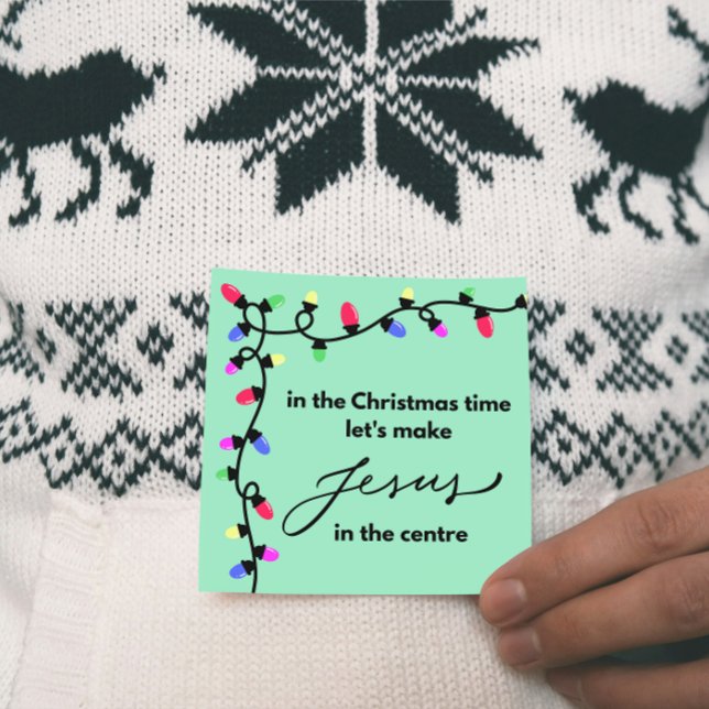 Festividades Cartão de Natal: o Vamos faz Jesus no centro (Christmas Card - in the Christmas time let's make Jesus in the centre)