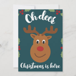 Festividades Cartão de Natal Oh Deer, Adorável Piada Engraçada 