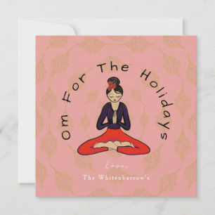 Festividades Cartão de Natal Om For The Holidays Yoga Lotus e R