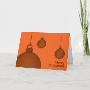 Festividades Cartão de Natal Orange Baubles