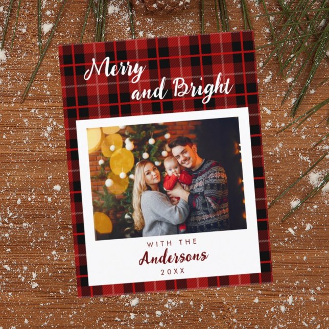 Festividades Cartão de Natal padrão vermelho verificado (Criador carregado)