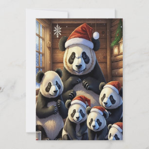 Festividades Cartão de Natal Panda Bears
