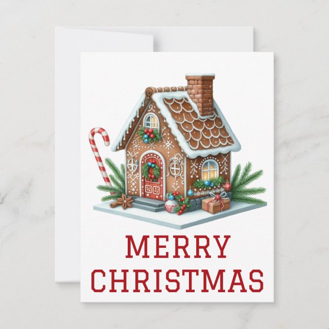 Festividades Cartão de Natal para a Casa Gingercake (Frente)