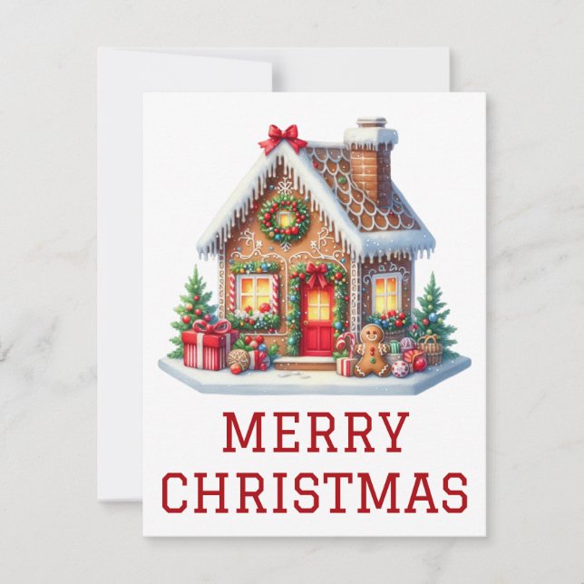 Festividades Cartão de Natal para a Casa Gingercake (Frente)