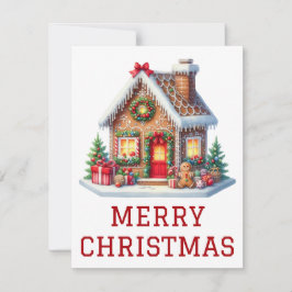 Festividades Cartão de Natal para a Casa Gingercake