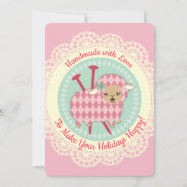 Festividades Cartão de Natal para agulhas de tricô de ovelha Ar