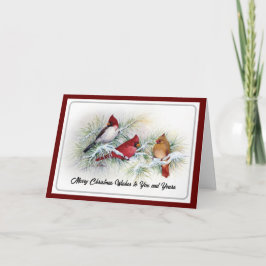 Festividades Cartão de Natal para as aves de inverno