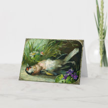 Cartão de Natal para aves Mortos vitoriano